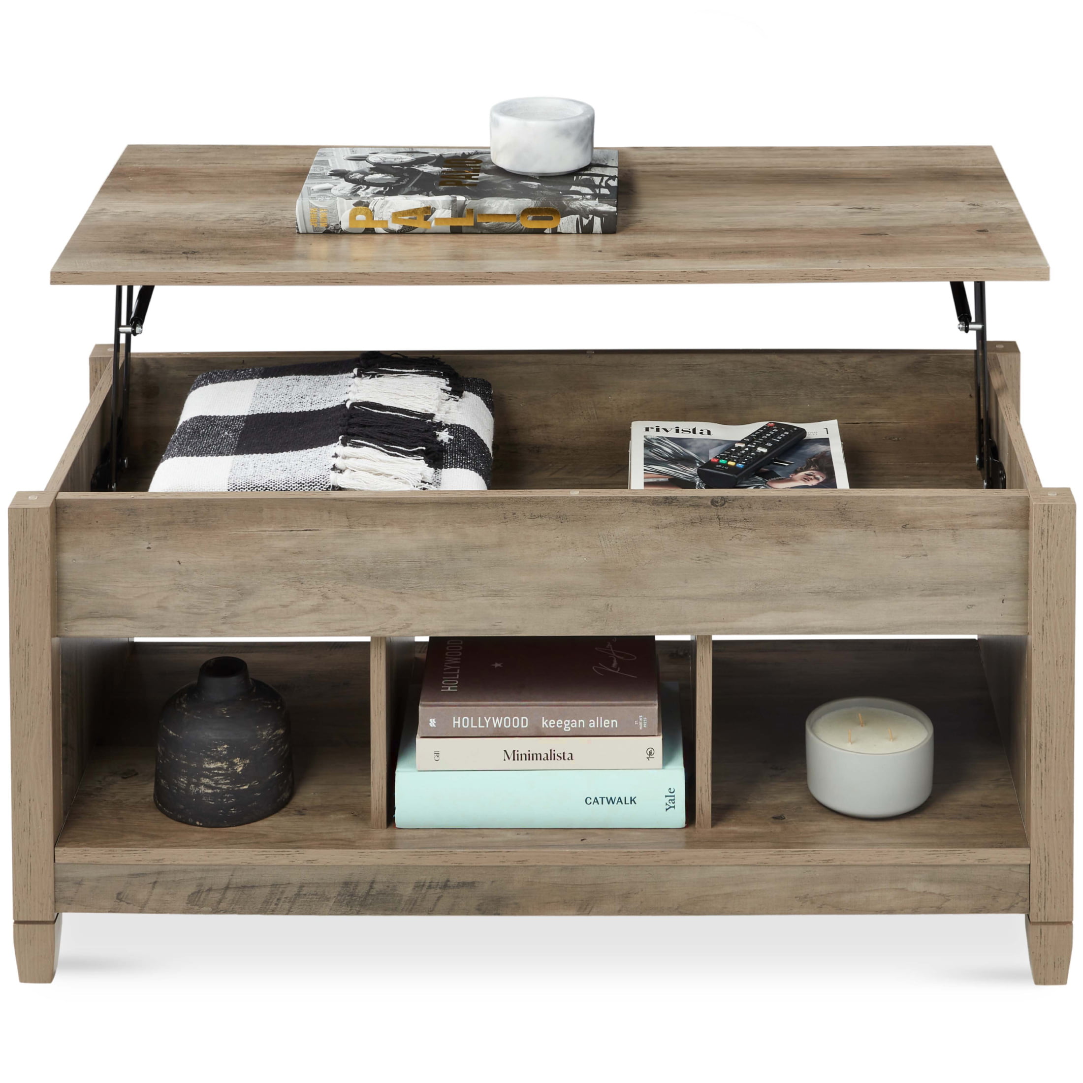 Best Choice Products Lift Top Coffee Table. Multifunctional Accent Furniture w/ Hidden Storage - Gray Oak