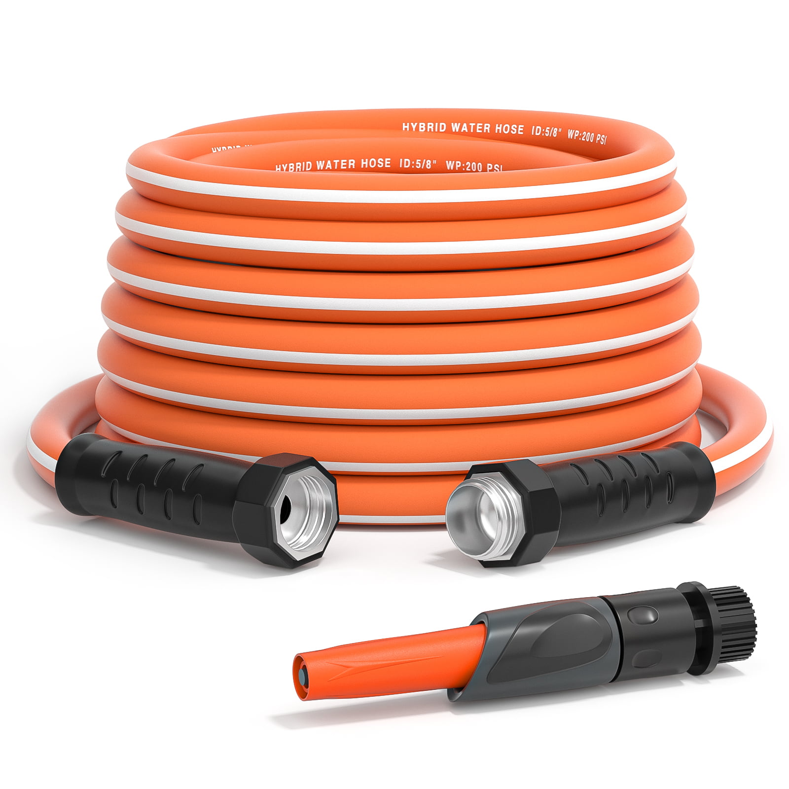 Gardguard Garden Hose 50ft x 5/8″ Heavy Duty. Lightweight Not for Drinking Water. Include Nozzle. Orange & White