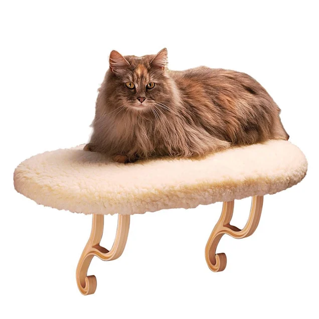 K&H Pet Products Kitty Sill Fleece. Cat Window Perch Unheated - 14 X 24 Inches