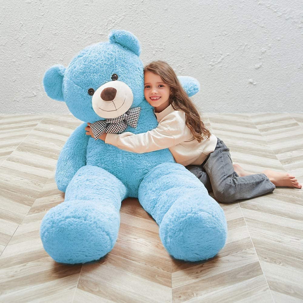MorisMos Giant Teddy Bear 4ft Stuffed Animal Soft Big Bear Plush Toy. Blue