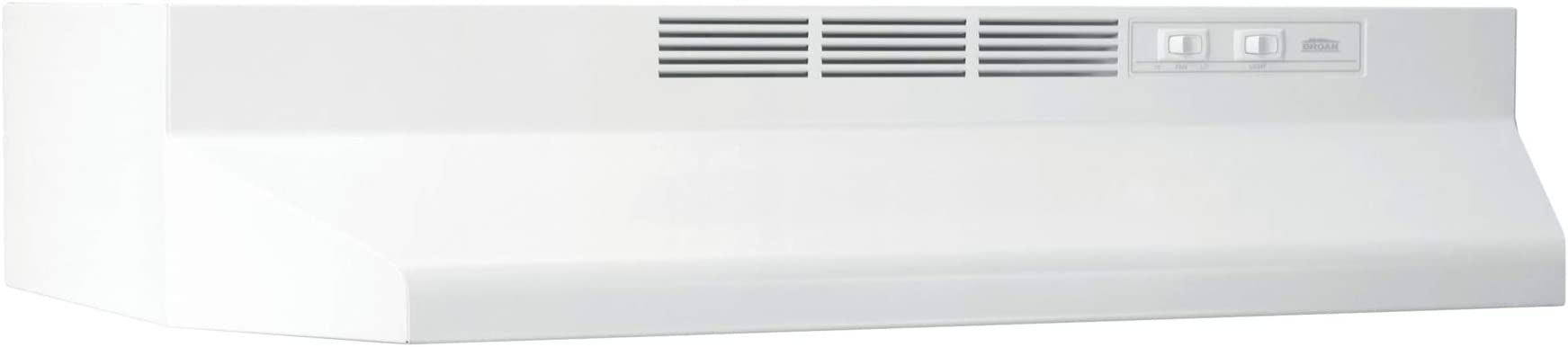 Broan-NuTone 413001 Non-Ducted Ductless Range Hood with Lights Exhaust Fan for Under Cabinet. 30-Inch. White
