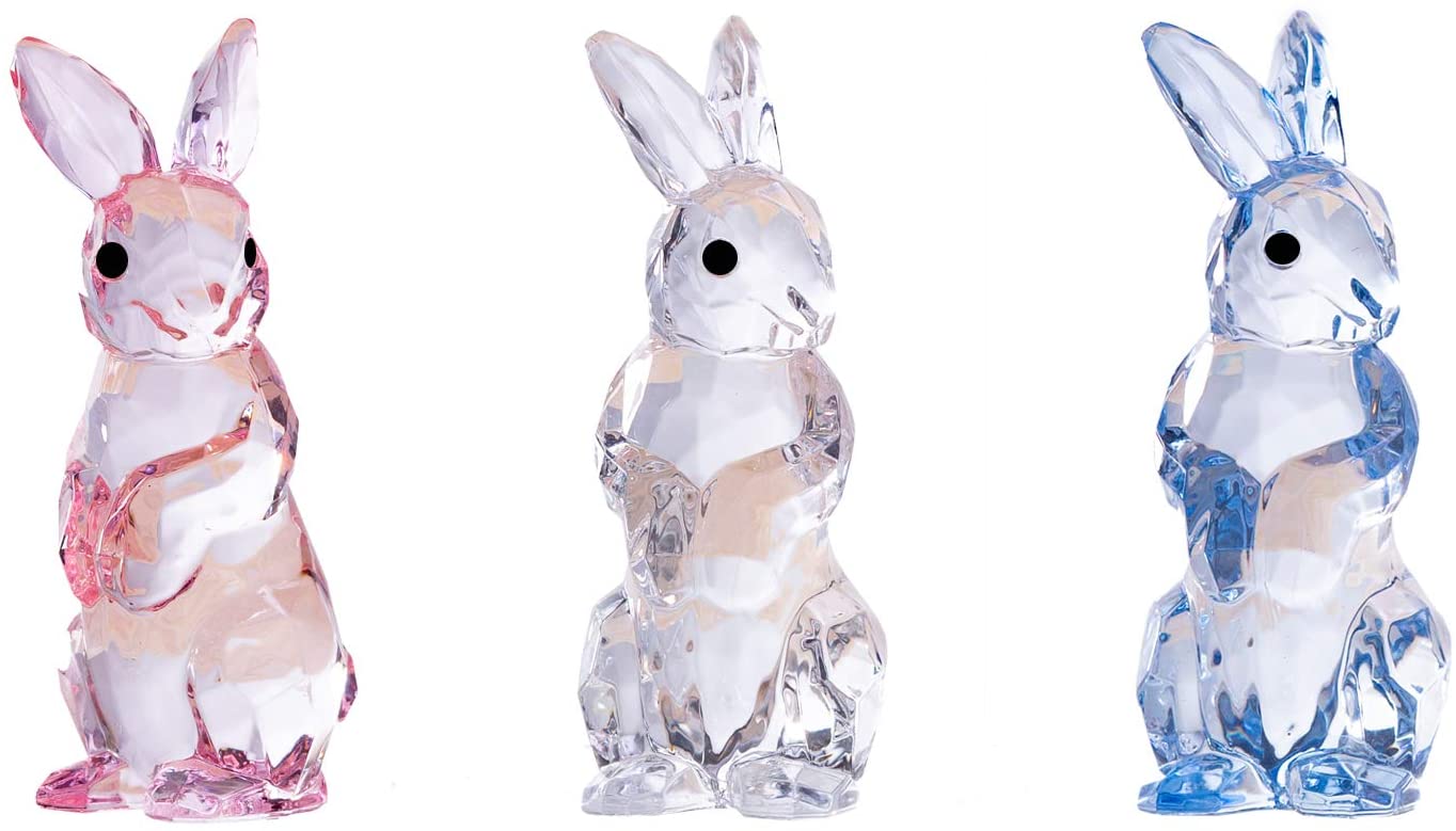 Easter Decorations Set of 3 Crystal Bunny Easter Decor