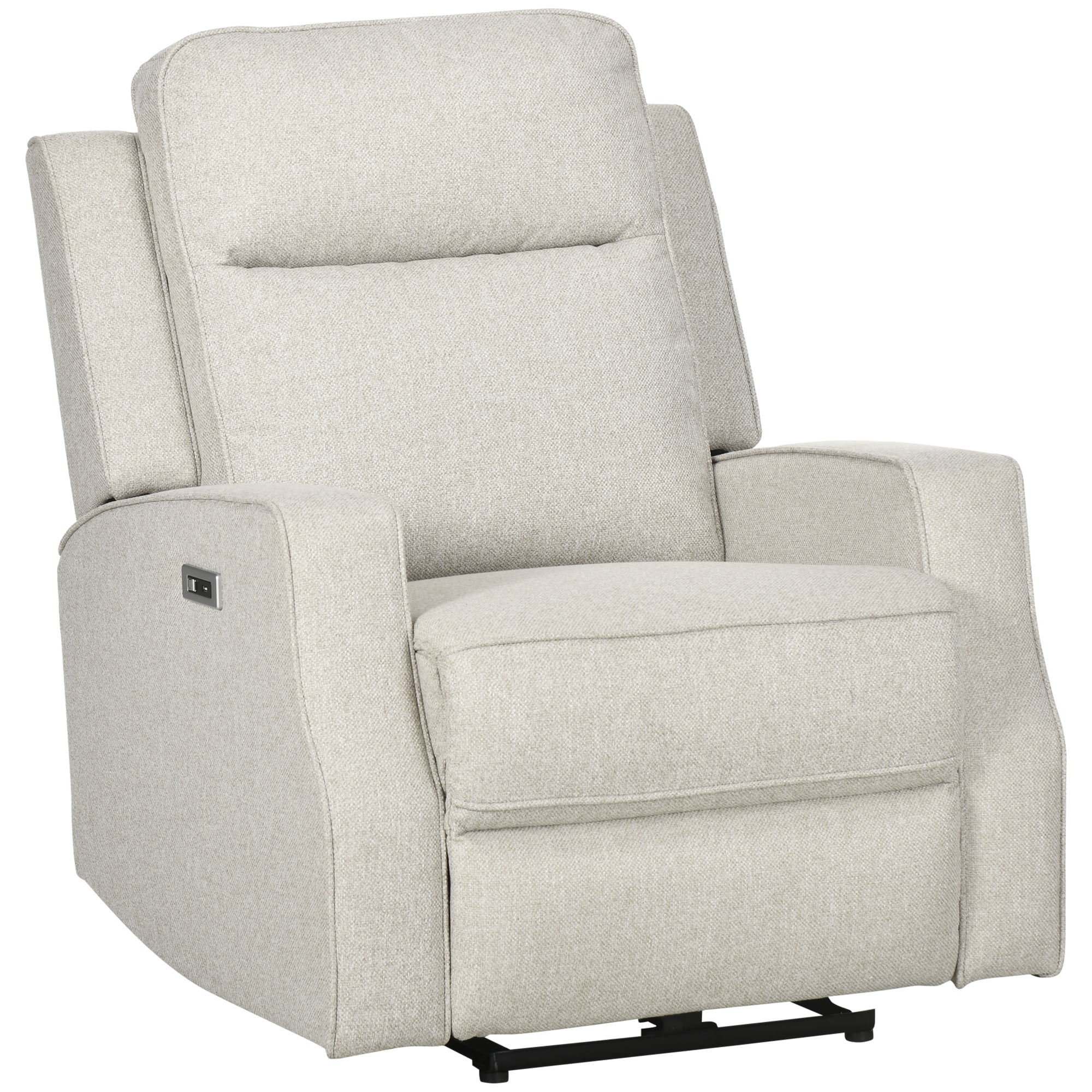 HOMCOM Electric Power Recliner Chair/Armchair Sofa with Linen Upholstered Seat