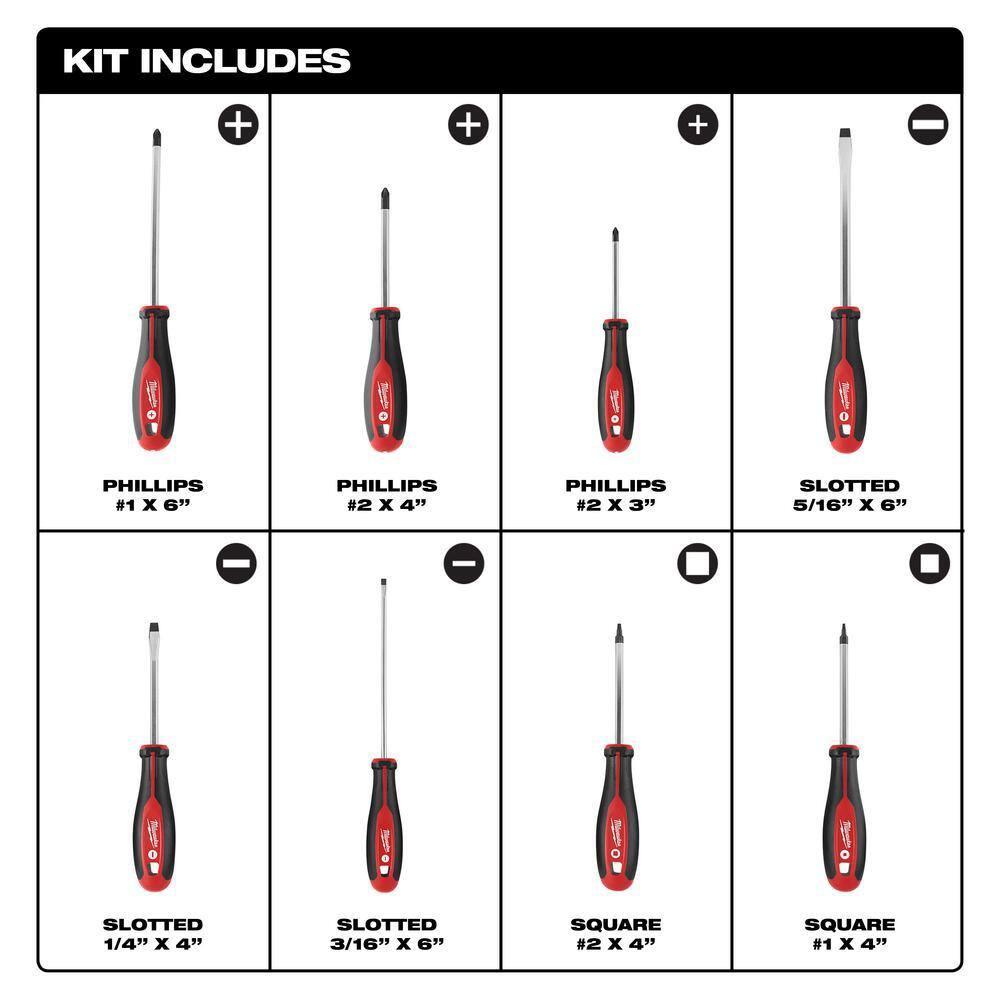 Milwaukee 48-22-8200-48-22-2718 Jobsite Backpack with Screwdriver Set (8-Piece)