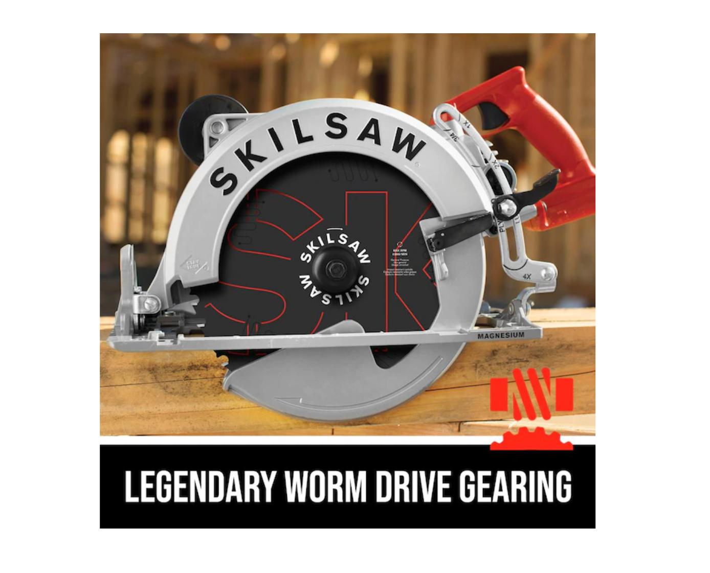 SKILSAW SPT70WM-01 15 Amp 10-1/4″ Magnesium SAWSQUATCH Worm Drive Circular Saw