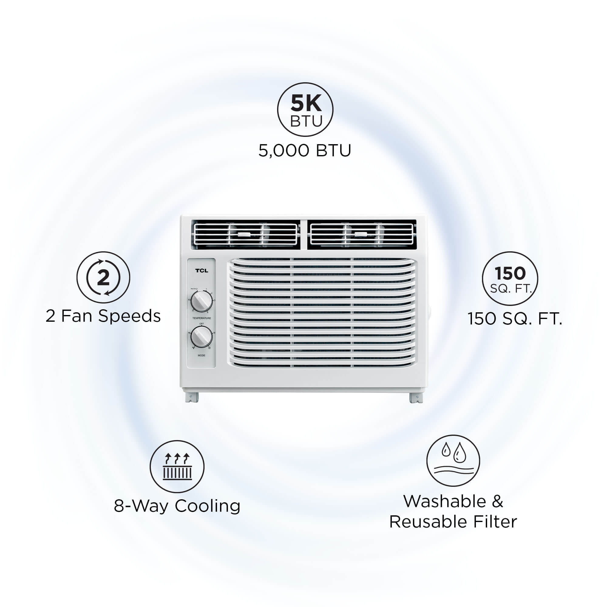TCL Home 5.000 BTU Window Air Conditioner. W5WR1