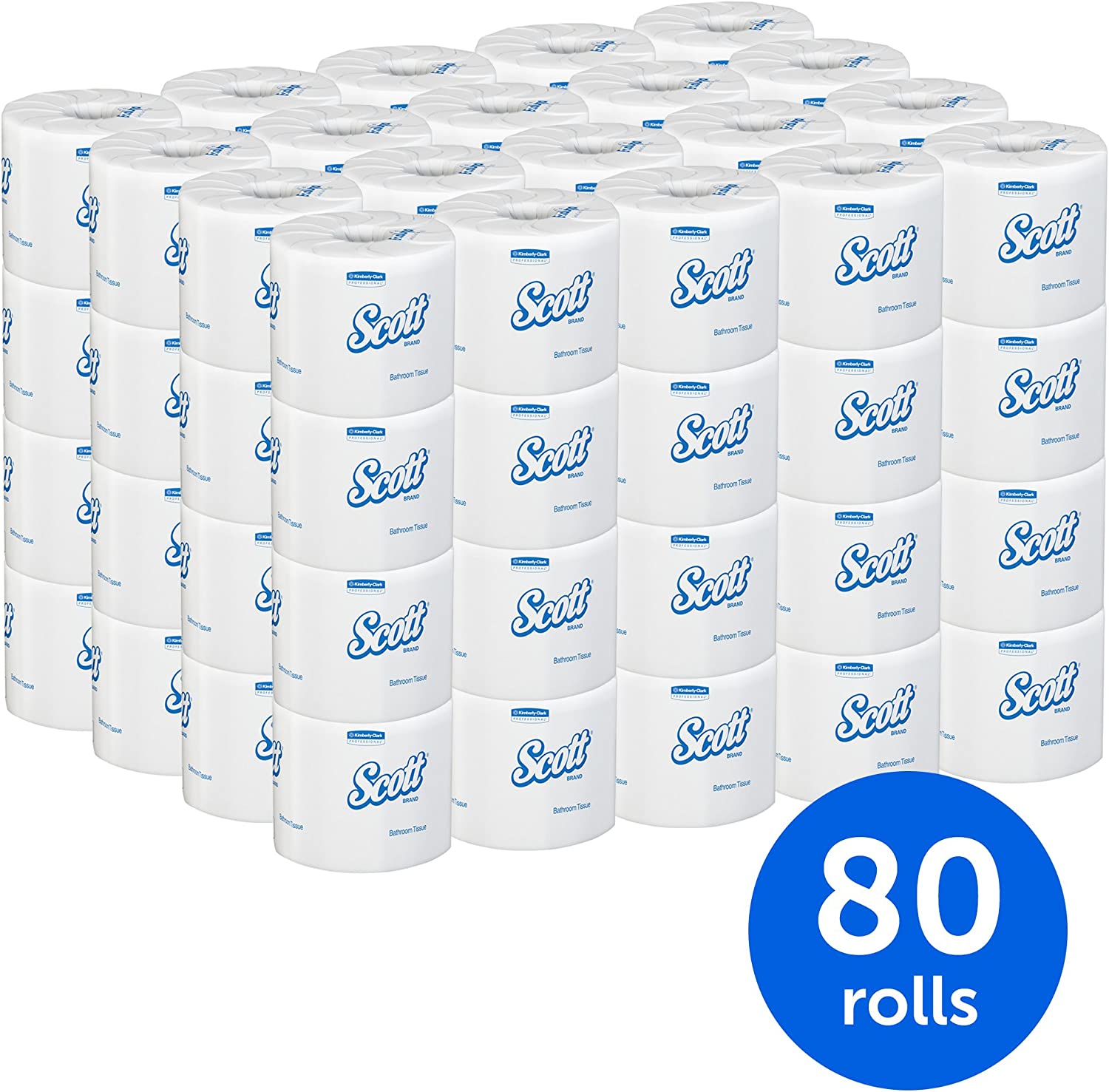 Scott Essential Professional 100% Recycled Fiber Bulk Toilet Paper for Business (13217). 2-PLY Standard Rolls. White. 506 Count(Pack of 80)(Packaging may vary)