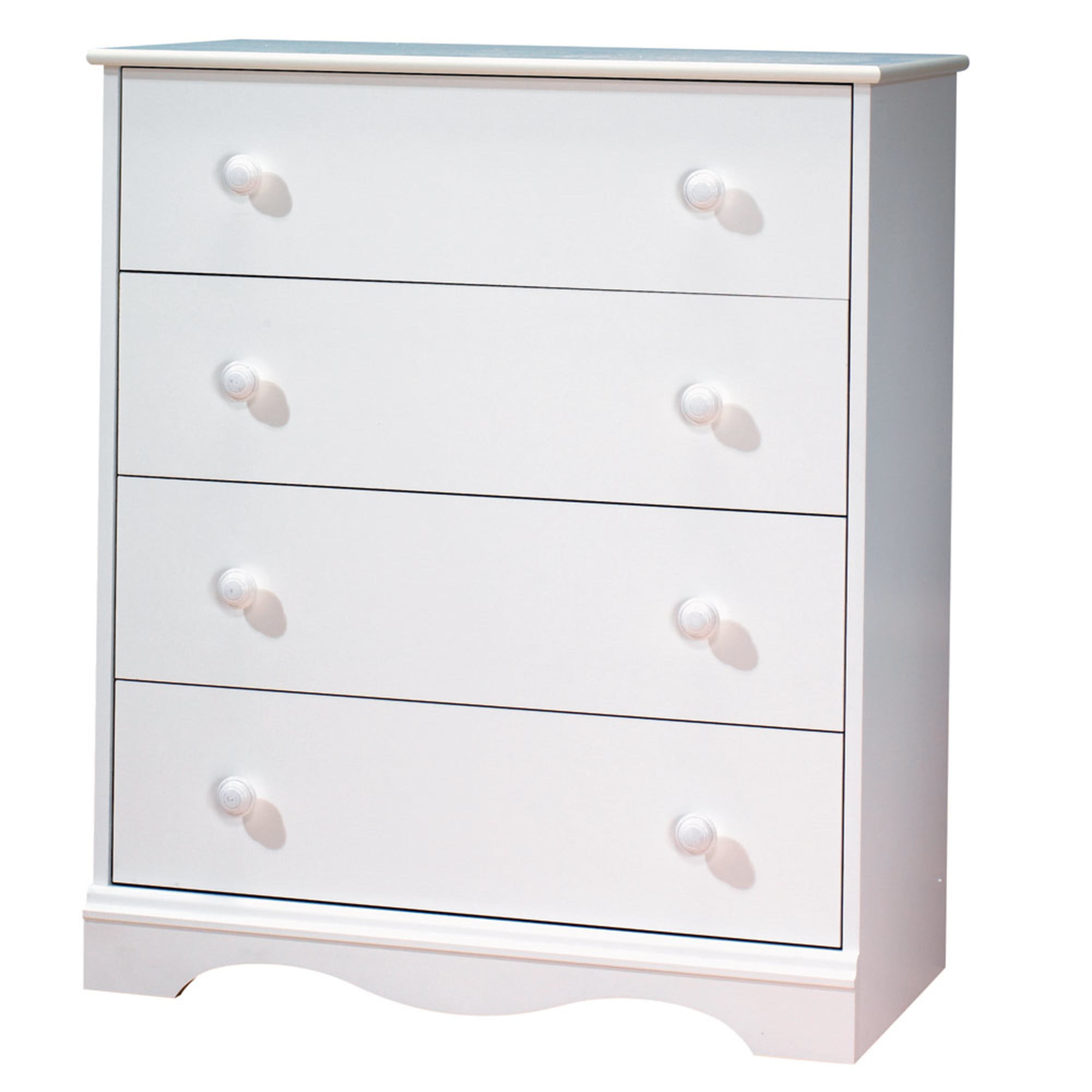 South Shore Angel Traditional 4 Drawers Chest. White