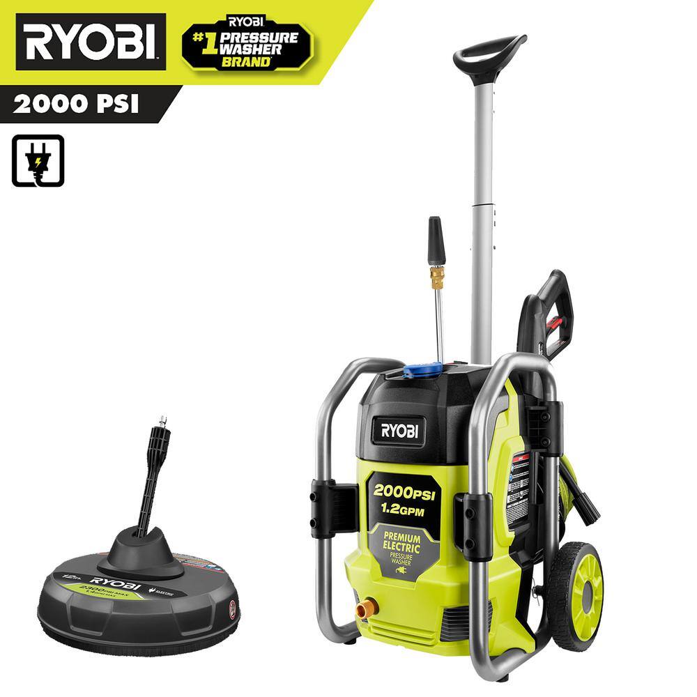 RYOBI RY142022-SC 2000 PSI 1.2 GPM Cold Water Electric Pressure Washer with Surface Cleaner