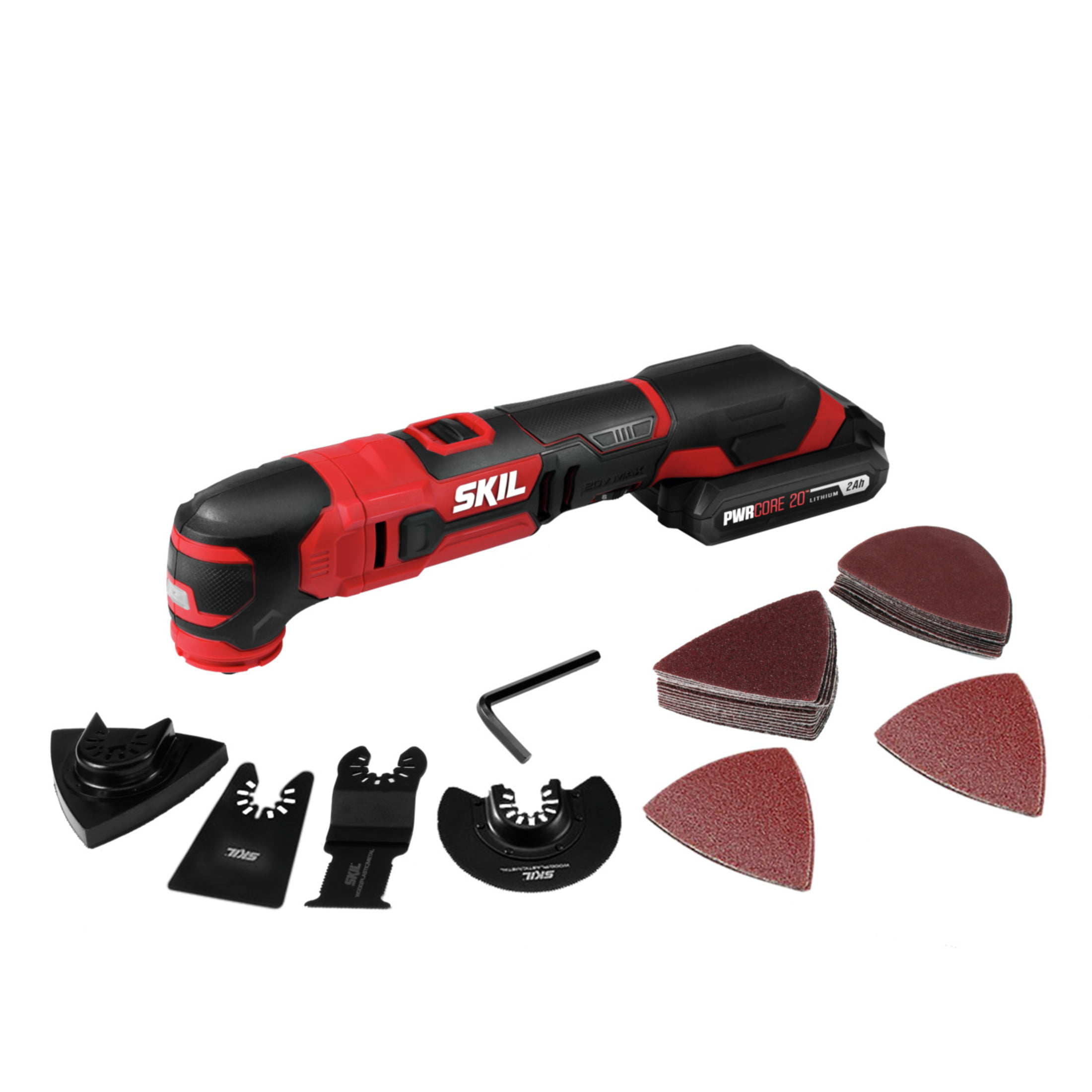 SKIL PWR CORE 20™ 20V Oscillating Tool Kit with 2.0Ah Lithium Battery & Charger. OS593002