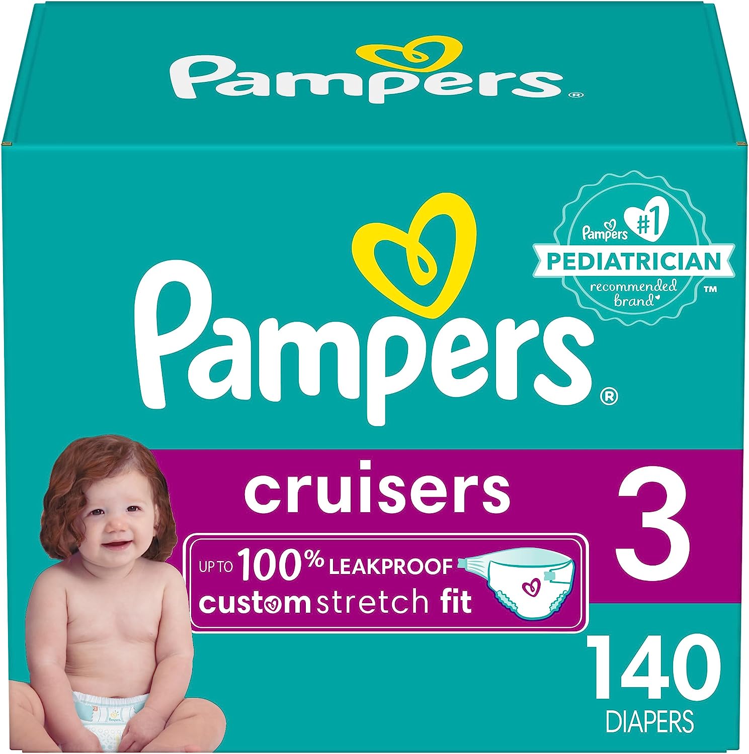 Pampers Cruisers Diapers Size 3 140 Count