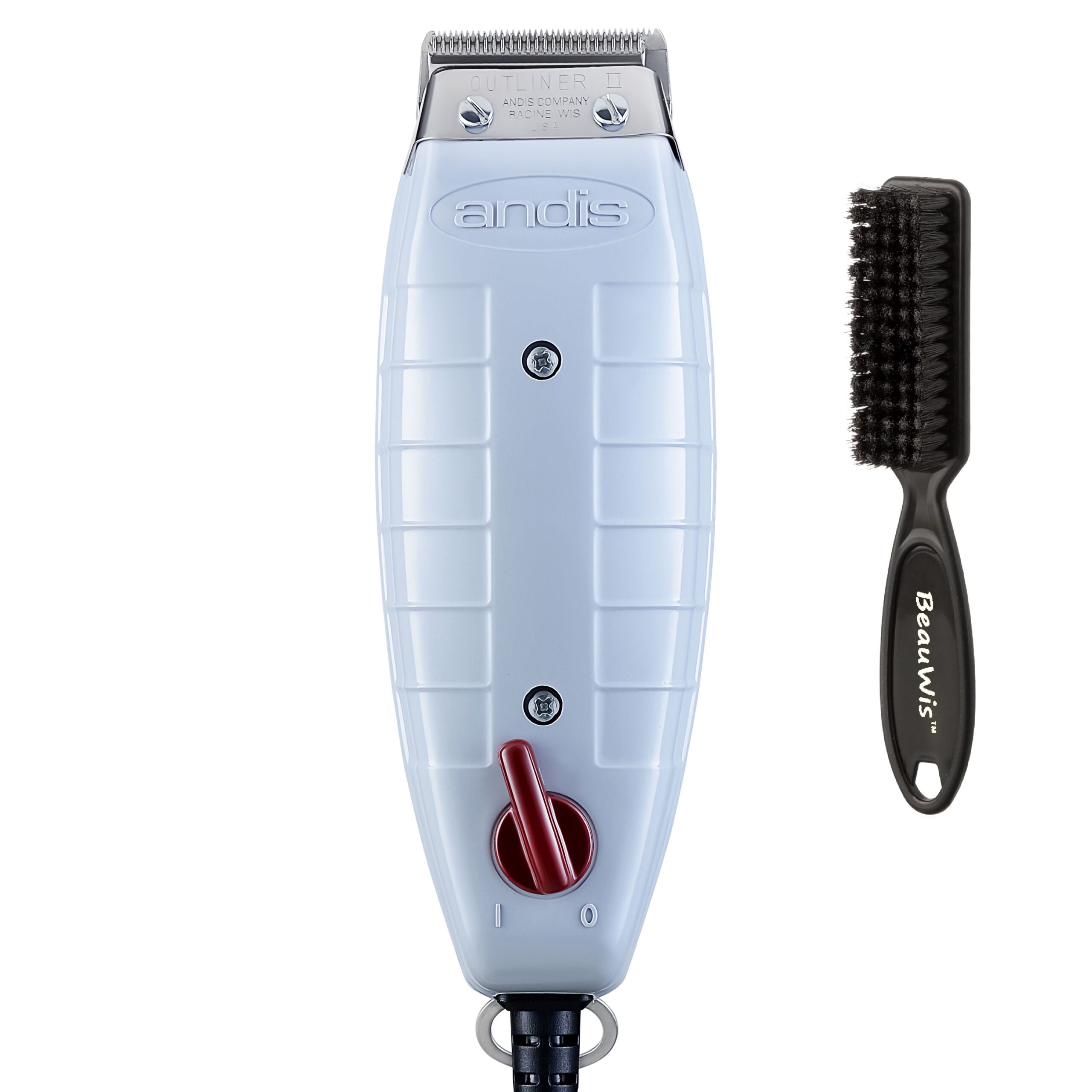 Andis Professional Outliner II Personal Trimmer. Gray (04603) with a BeauWis Blade Brush
