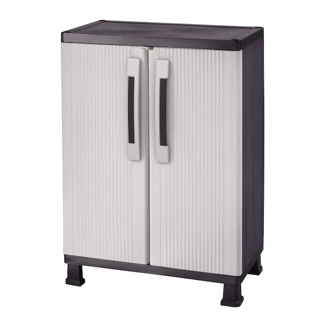 Keter Utility cabinets Plastic Freestanding Garage Cabinet in Gray (27-in W x 38.58-in H x 14.75-in D)