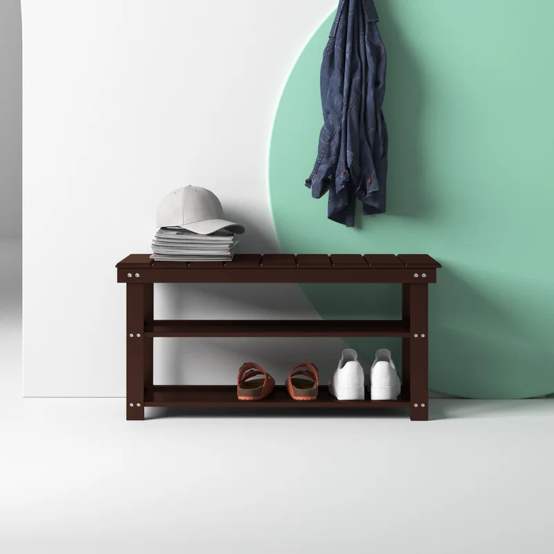 Fleshman Shoe Storage Bench Espresso