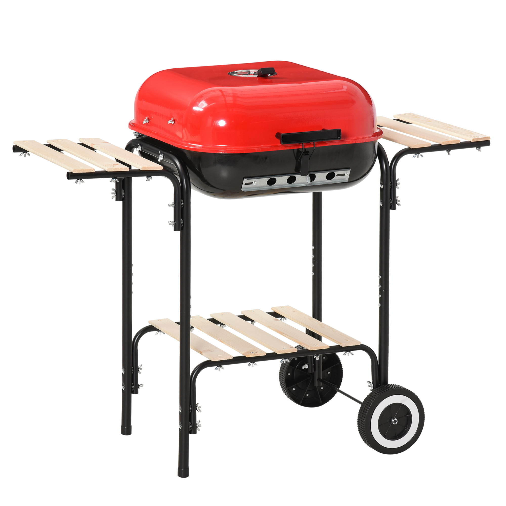 Outsunny 19 Steel Porcelain Portable Outdoor Charcoal Barbecue Grill