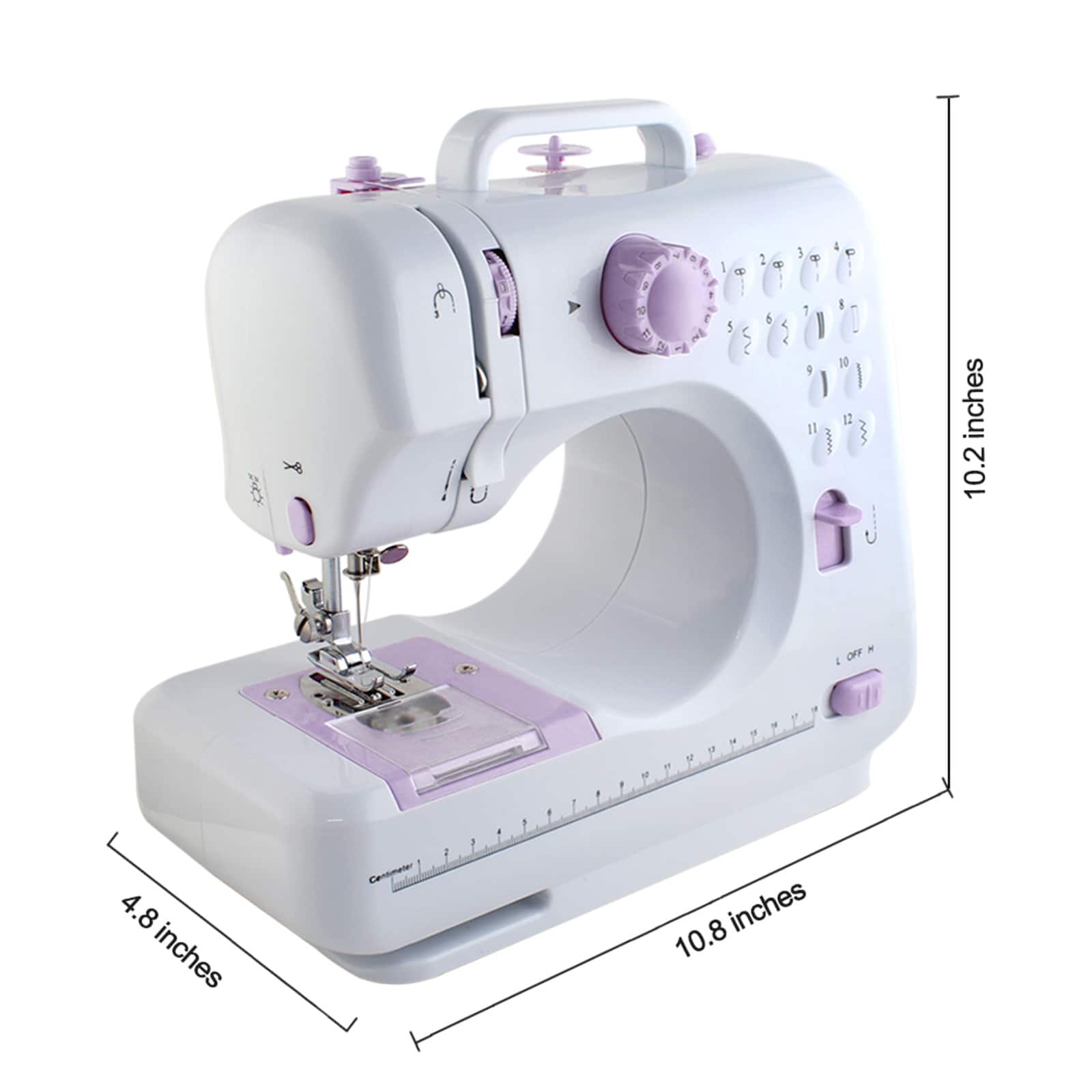 NEX Lavender Purple Modern Crafting Sewing Machine with 12 Built-In Stitches