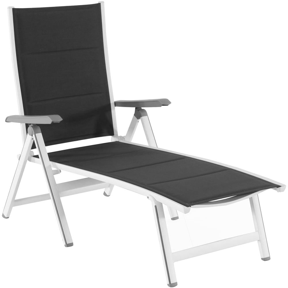 Hanover Regis White Metal Frame Stationary Chaise Lounge Chair(s) with Gray Sling Seat