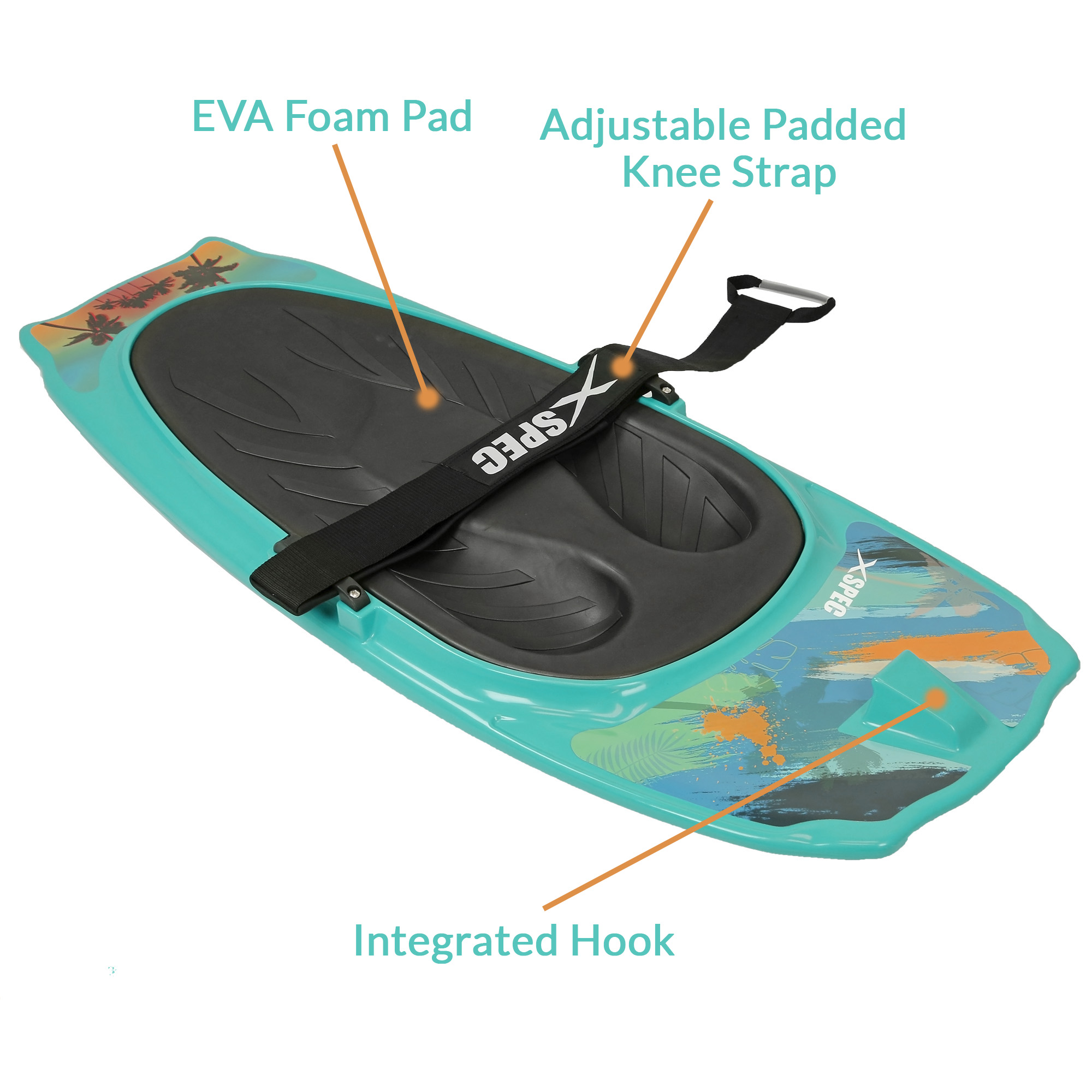 Xspec Kneeboard for Knee Surfing Boating Waterboarding. Aqua