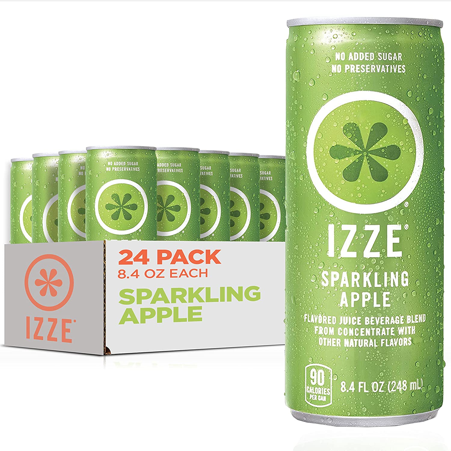 Izze Sparkling Juice. Apple. Multi. Pack of 24. 201.6 Fl Oz