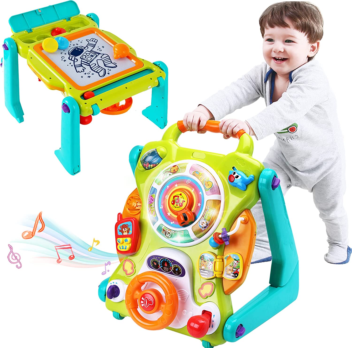 iPlay. iLearn 3 in 1 Baby Walker Sit to Stand Toys. Kids Activity Center. Toddlers Musical Fun Table. Lights and Sounds. Learning. Birthday Gift for 9. 12. 18 Months. 1. 2 Year Old. Infant. Boy. Girl