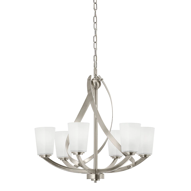 Kichler 34693 Layla 6-Light Brushed Nickel Transitional Chandelier