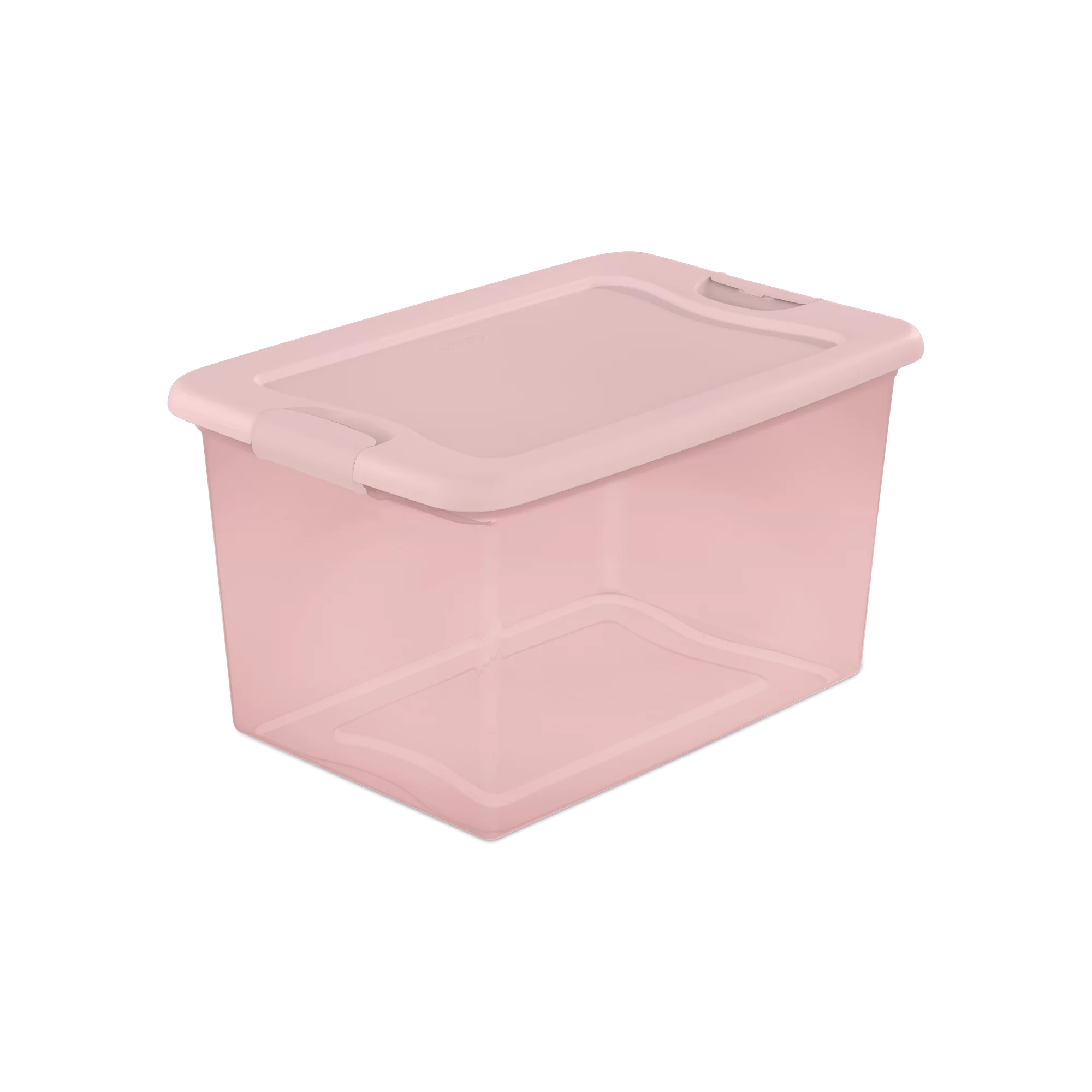 Sterilite 64 Qt. Latching Box Plastic. Blush Pink Tint. Set of 6