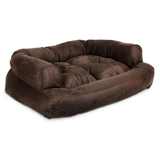 Snoozer Luxury Overstuffed Sofa in Hot Fudge. 36″ L x 54″ W x 13″ H
