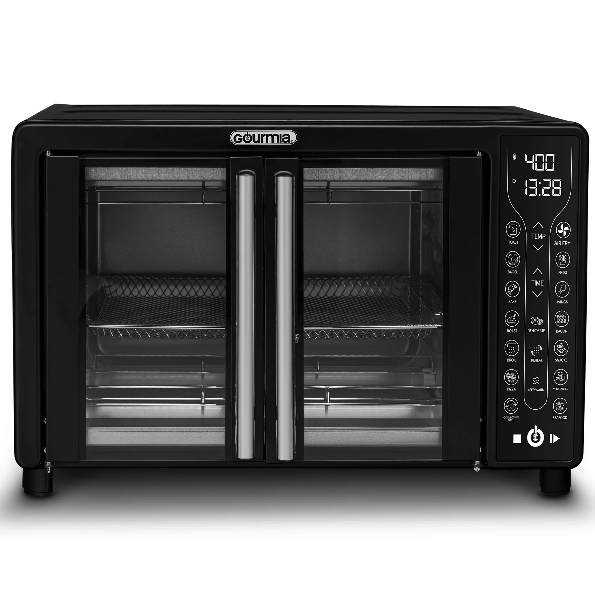 Gourmia Digital French Door Air Fryer Toaster Oven. Black