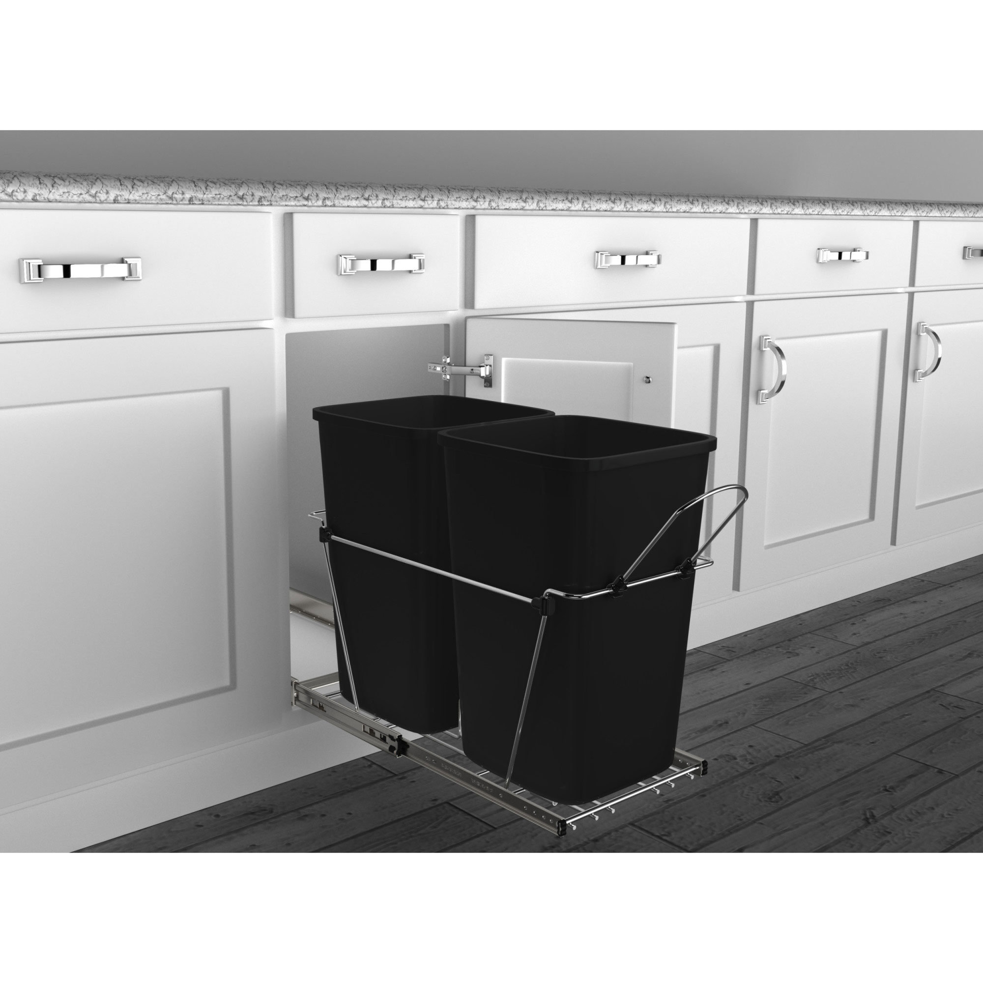 Double Sliding Pull-Out Waste Bin Containers