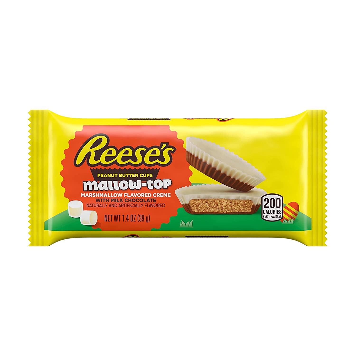 REESE-S Mallow-Top Marshmallow Creme Milk Chocolate Peanut Butter Cups Candy. (24 Count)
