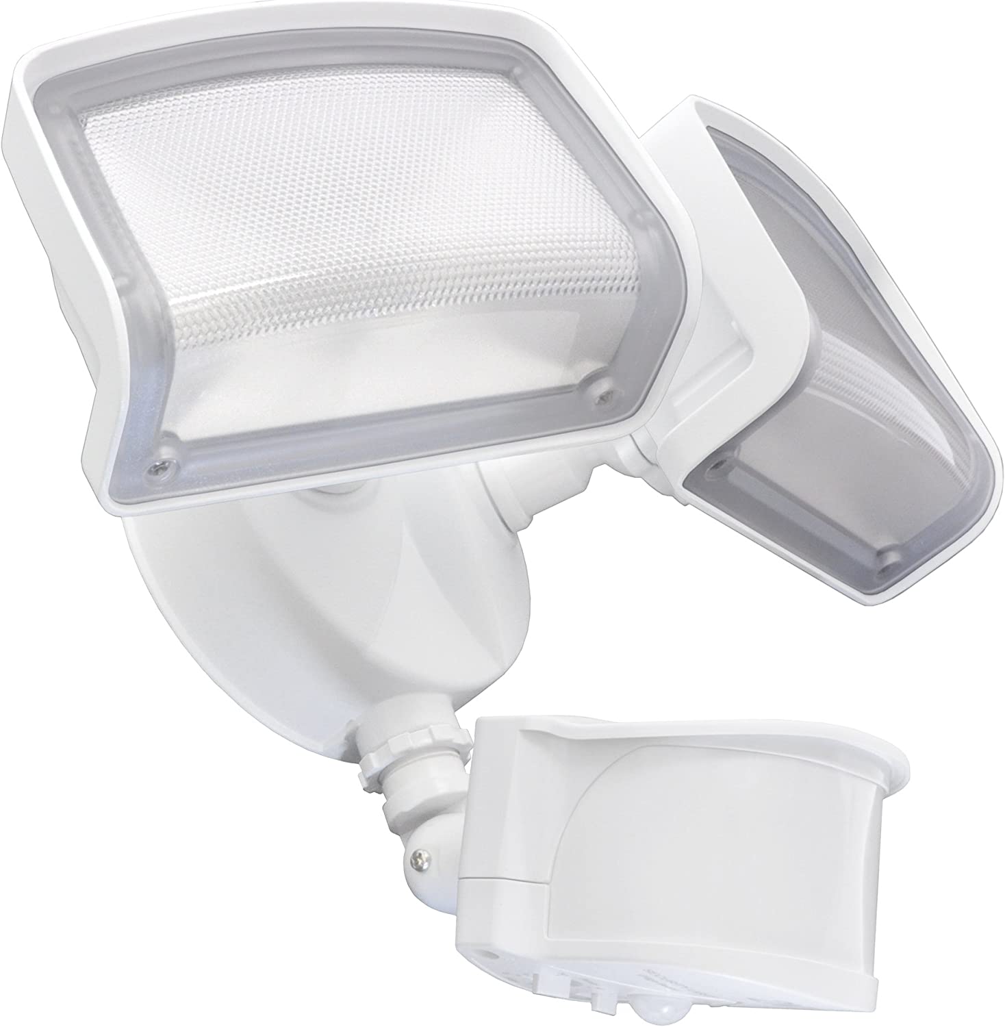 Good Earth Lighting  240-Degree 2485-Lumen Dual Detection Zone White Hardwired LED Outdoor Motion-Activated Flood Light with Timer