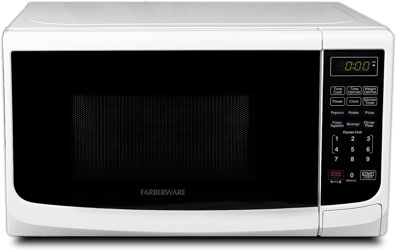 Farberware Countertop Microwave 700 Watts. 0.7 cu ft - Microwave Oven With LED Lighting and Child Lock - Perfect for Apartments and Dorms - Easy Clean Grey Interior. Retro White
