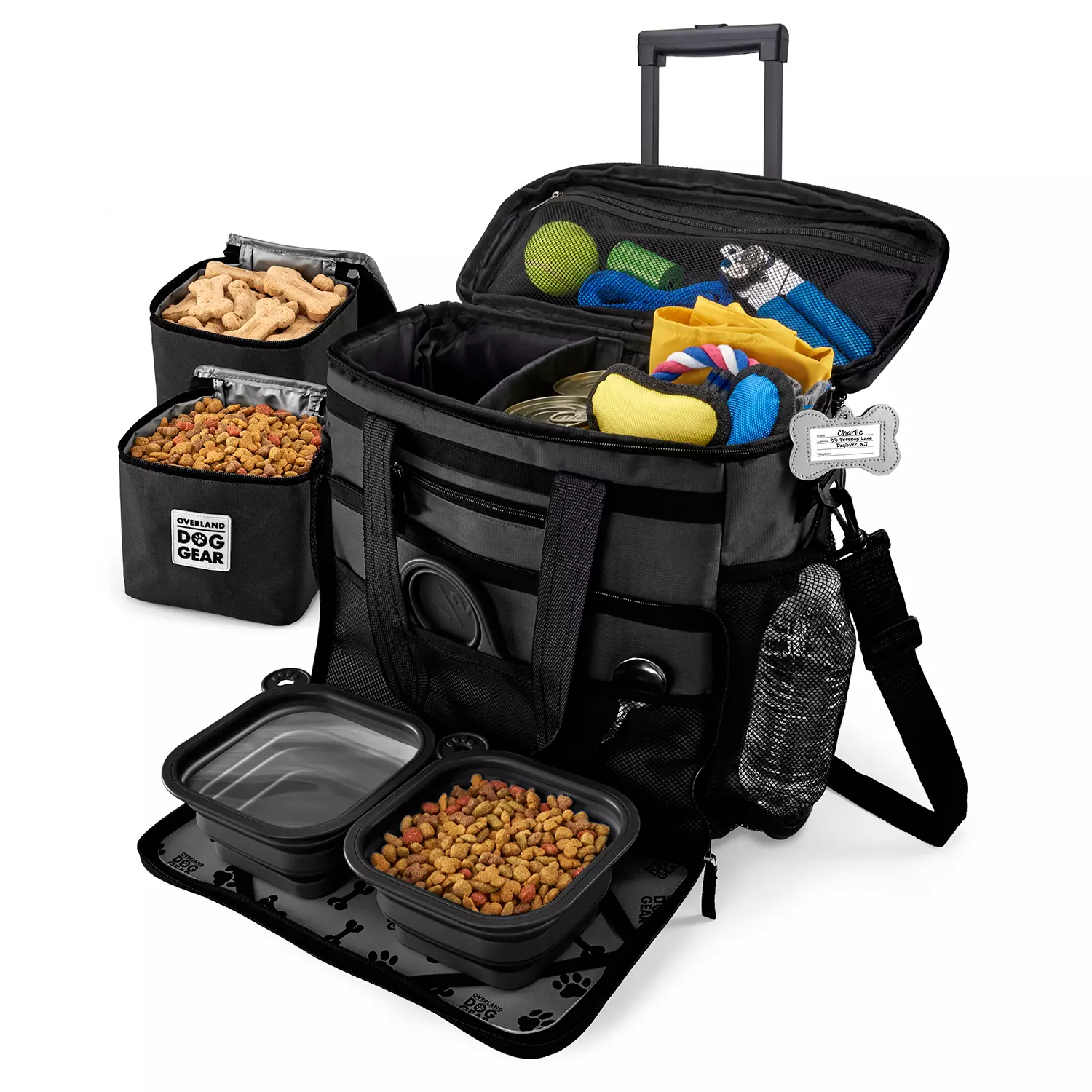 Mobile Dog Gear Rolling Week Away Dog Travel Bag (Black)