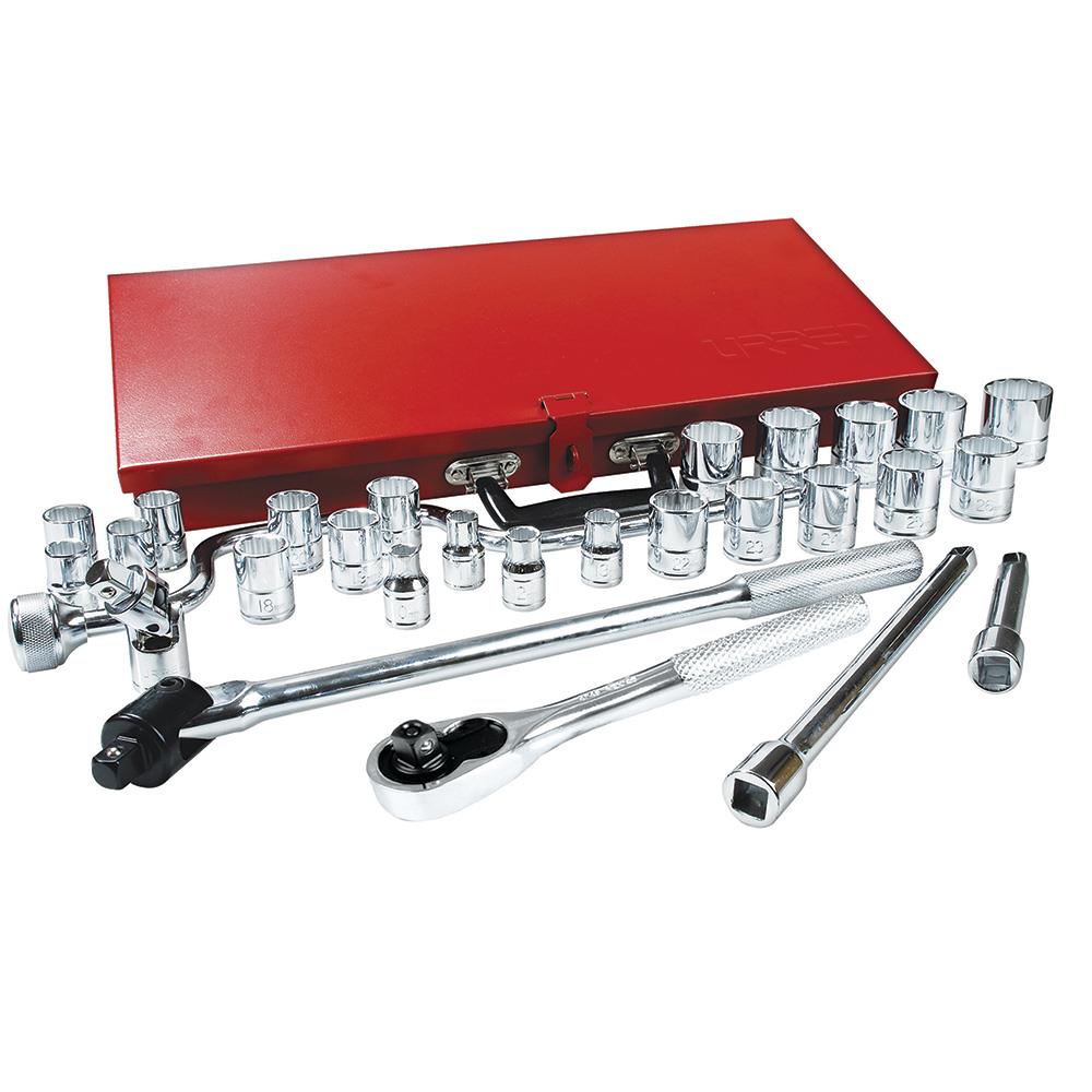 URREA 29-Piece Metric 1/2-in Drive Set Intermediate Socket Set
