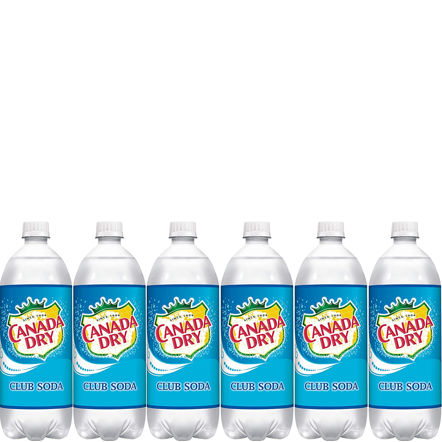 Canada Dry Club Soda Sparkling Seltzer Water 33.8oz Bottle (Pack of 6 Total of 202.8 FL Oz)