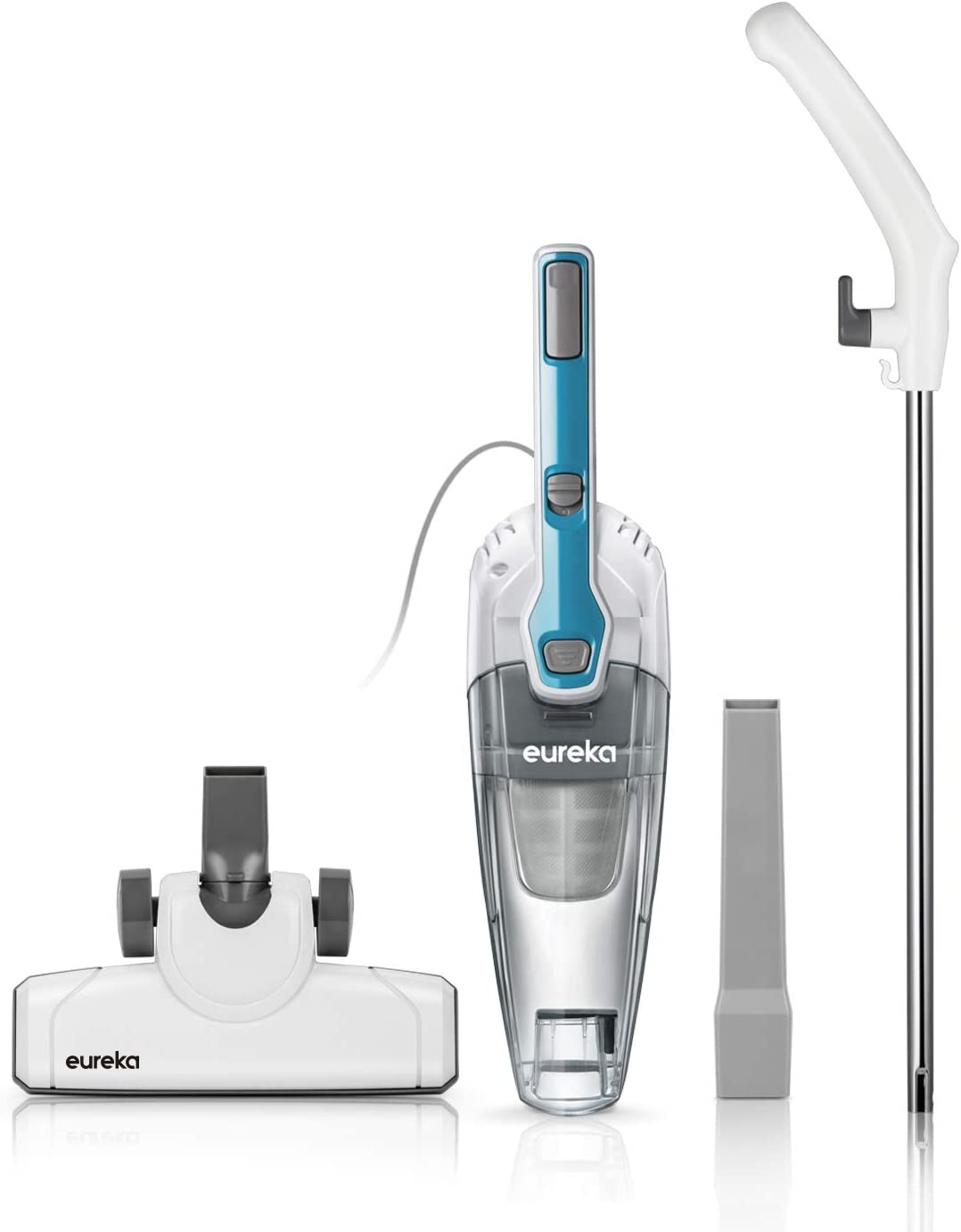 Eureka NES100 Lightweight Corded Stick Vacuum Cleaner Powerful Suction Convenient Handheld Vac with Filter for Hard Floor. 3-in-1. Aqua Blue
