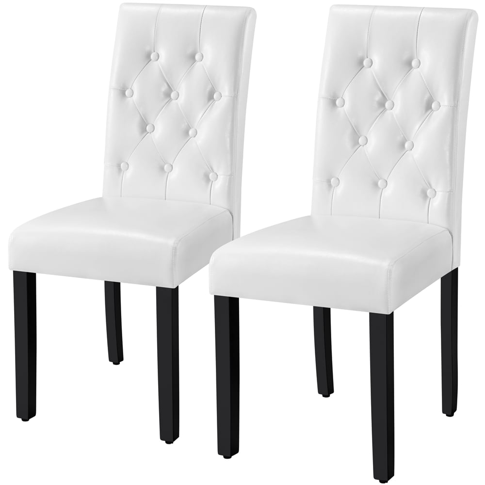 SMILE MART Dining Chair. Set of 2. White