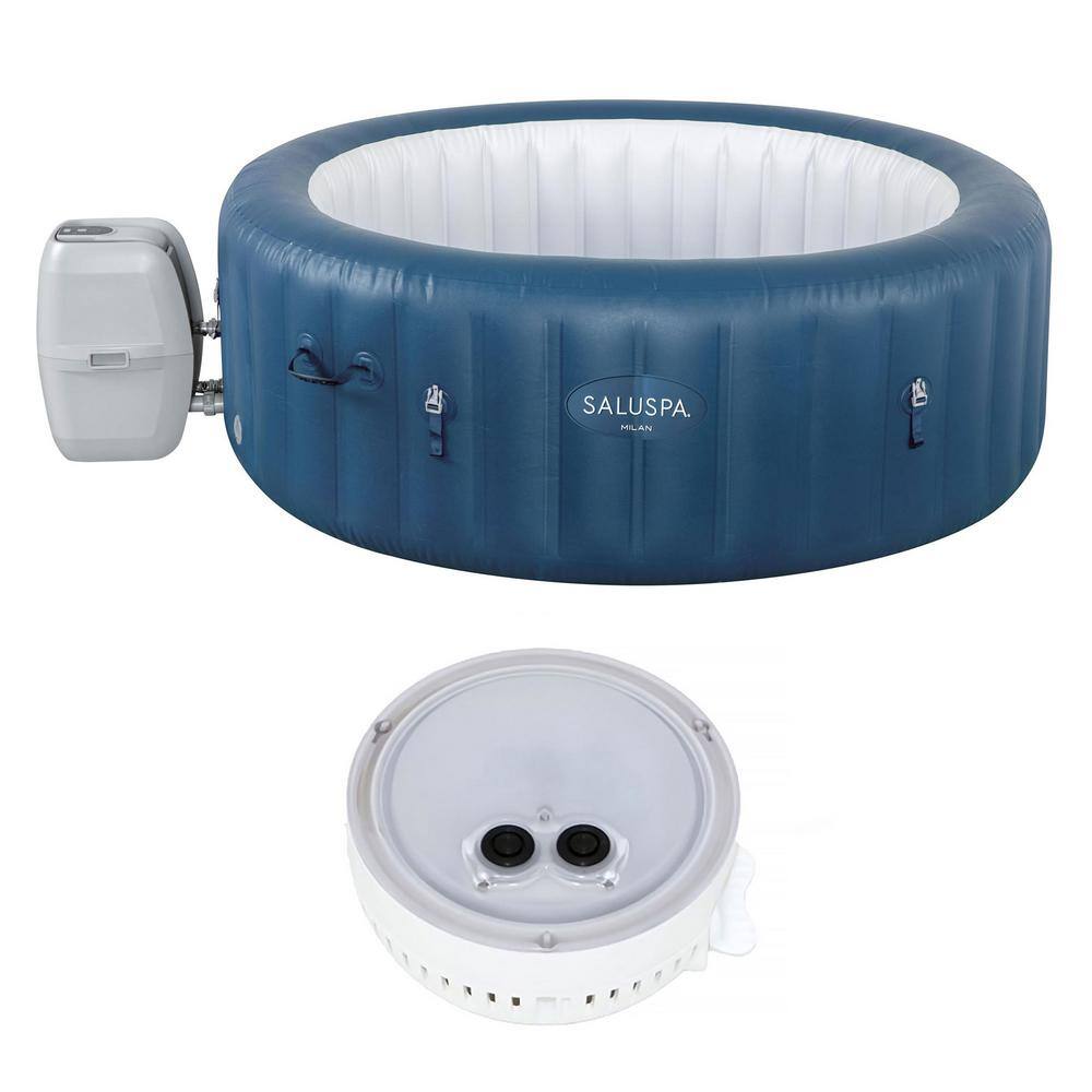 Bestway 60030E-BW + 28503E SaluSpa Milan Airjet Plus Portable 6-Person Inflatable Hot Tub with Intex LED Light