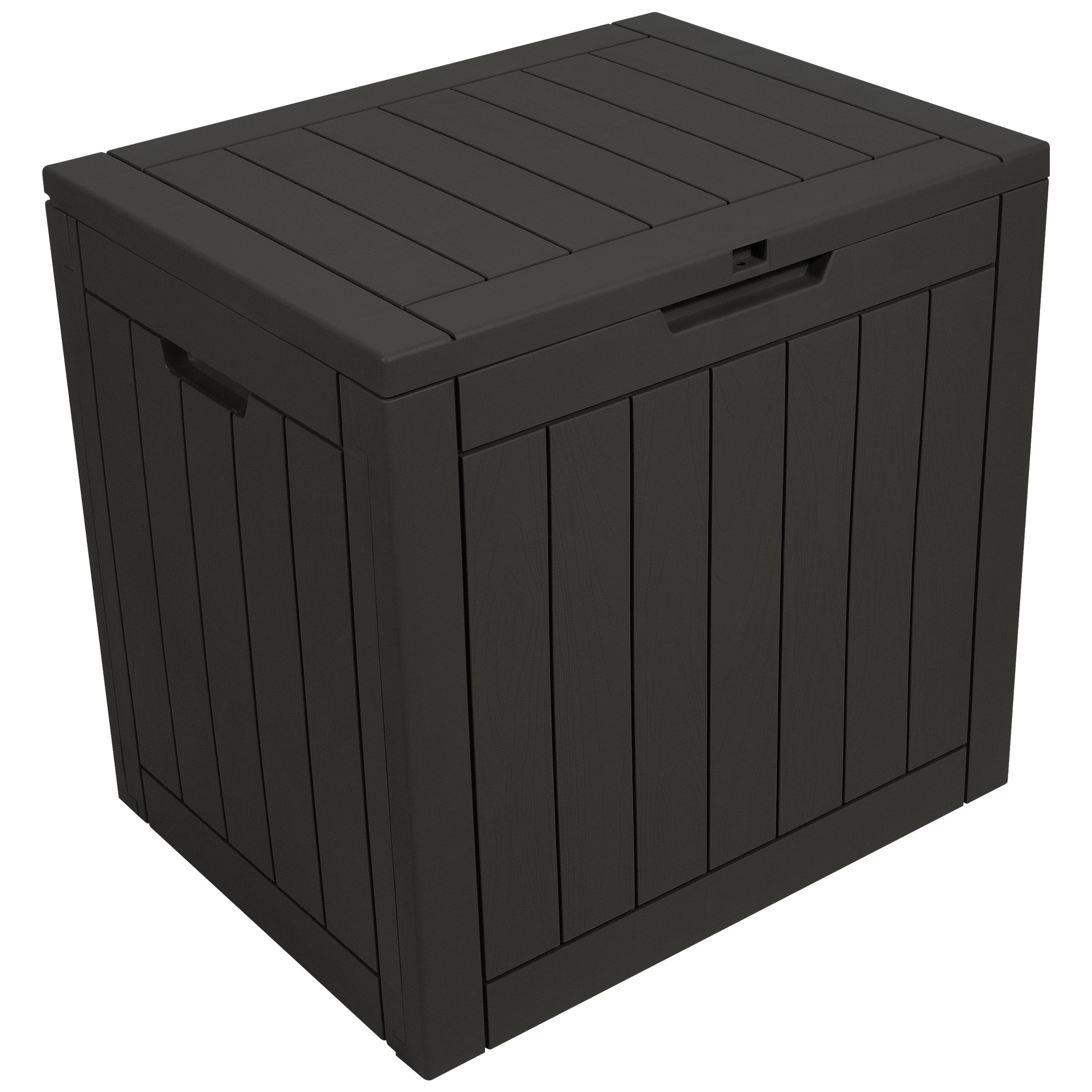 Stout Stuff 31 Gallons Square Plastic Deck Box. Dark Brown