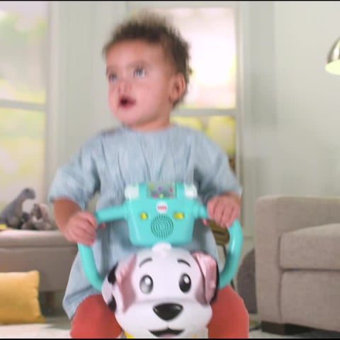 Fisher-Price Bounce and Spin Puppy Musical Ride-On Learning Toy for Babies and Toddlers