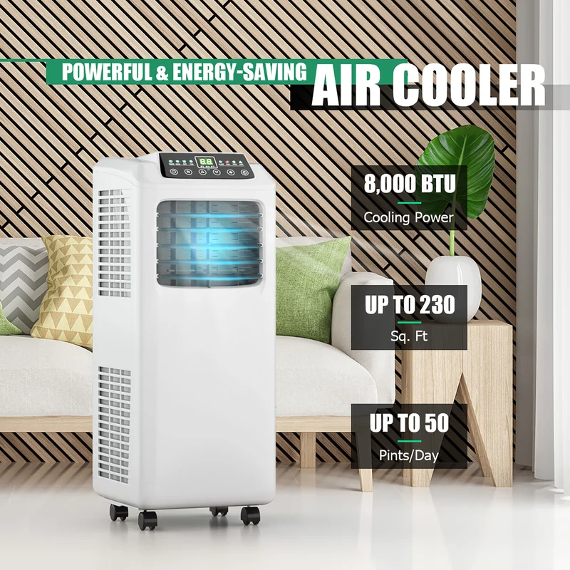 Costway EP23048 8000 BTU Portable Air Conditioner for 161 Square Feet Sq. Ft. with Remote Included