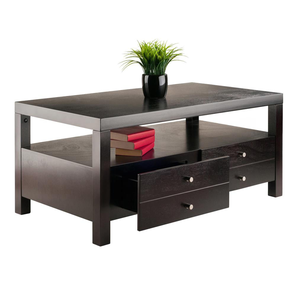 Winsome Wood Copenhagen Coffee Table. 2-Drawers. Espresso Finish
