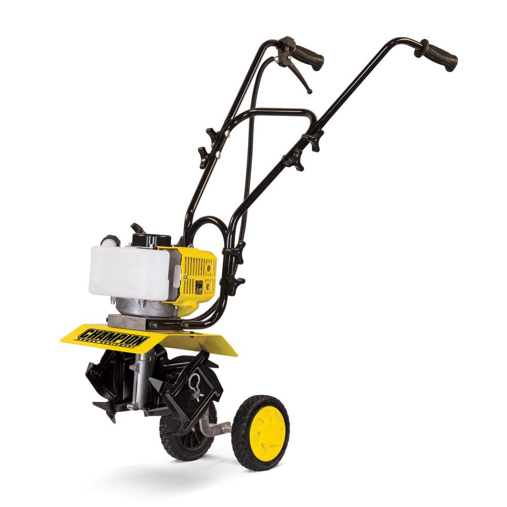 Champion Power Equipment 100882 9.5 in. 43 cc 2-Stroke Portable Gas Garden Tiller Cultivator with Adjustable Depth