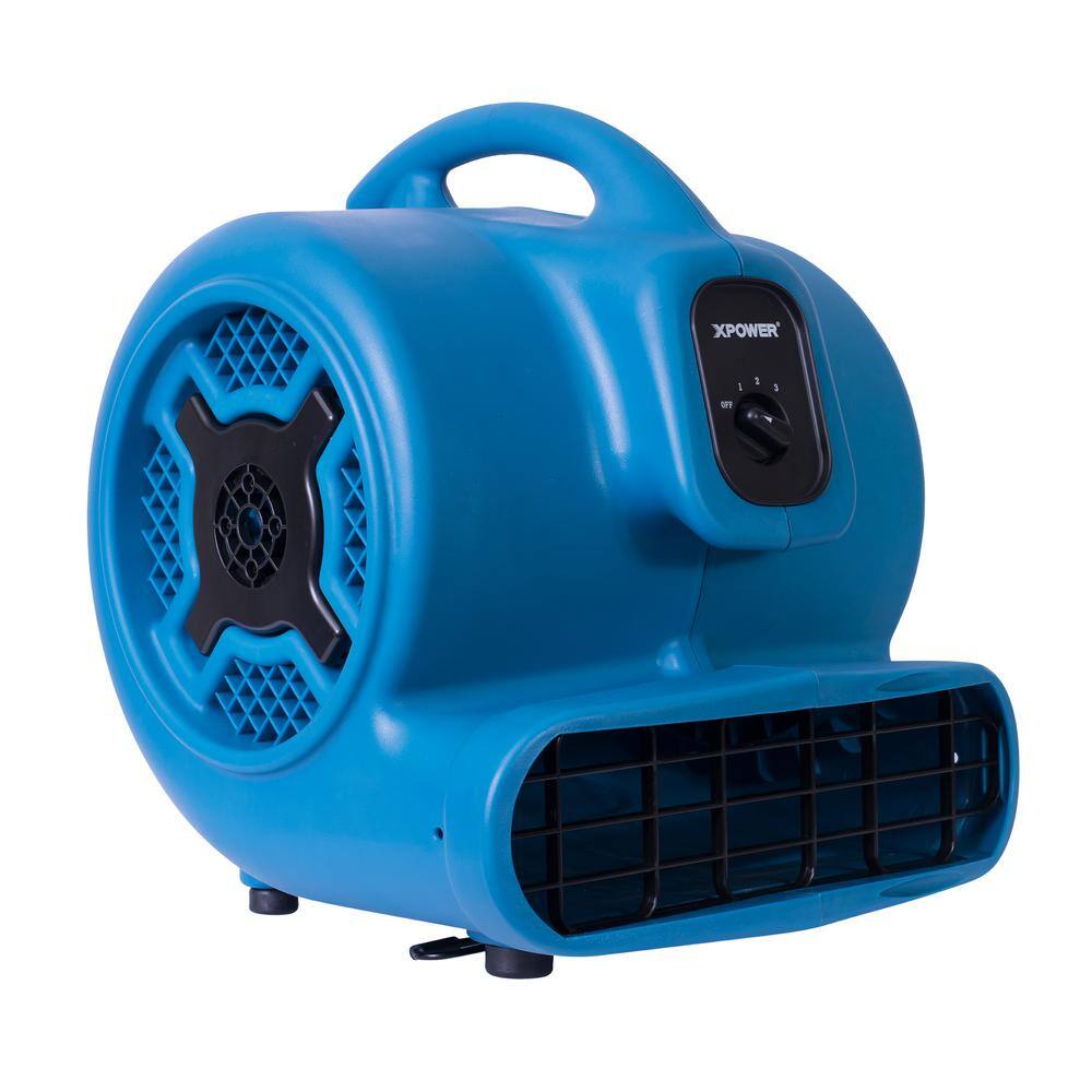 XPOWER P-830-Blue 1 HP 3600 CFM 3-Speed Air Mover Carpet Dryer Floor Fan Blower