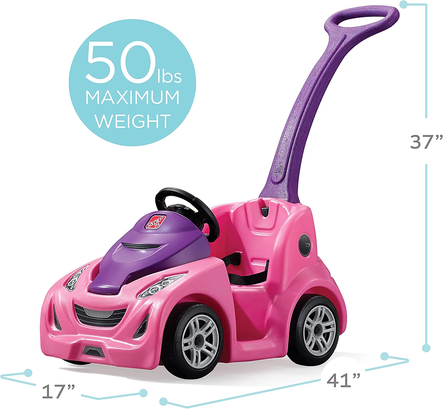 Step2 Push Around Buggy GT. Pink – Push Car for Toddlers with Included Seat Belt. Easy Storage and Transport. Makes a Great Stroller Alternative