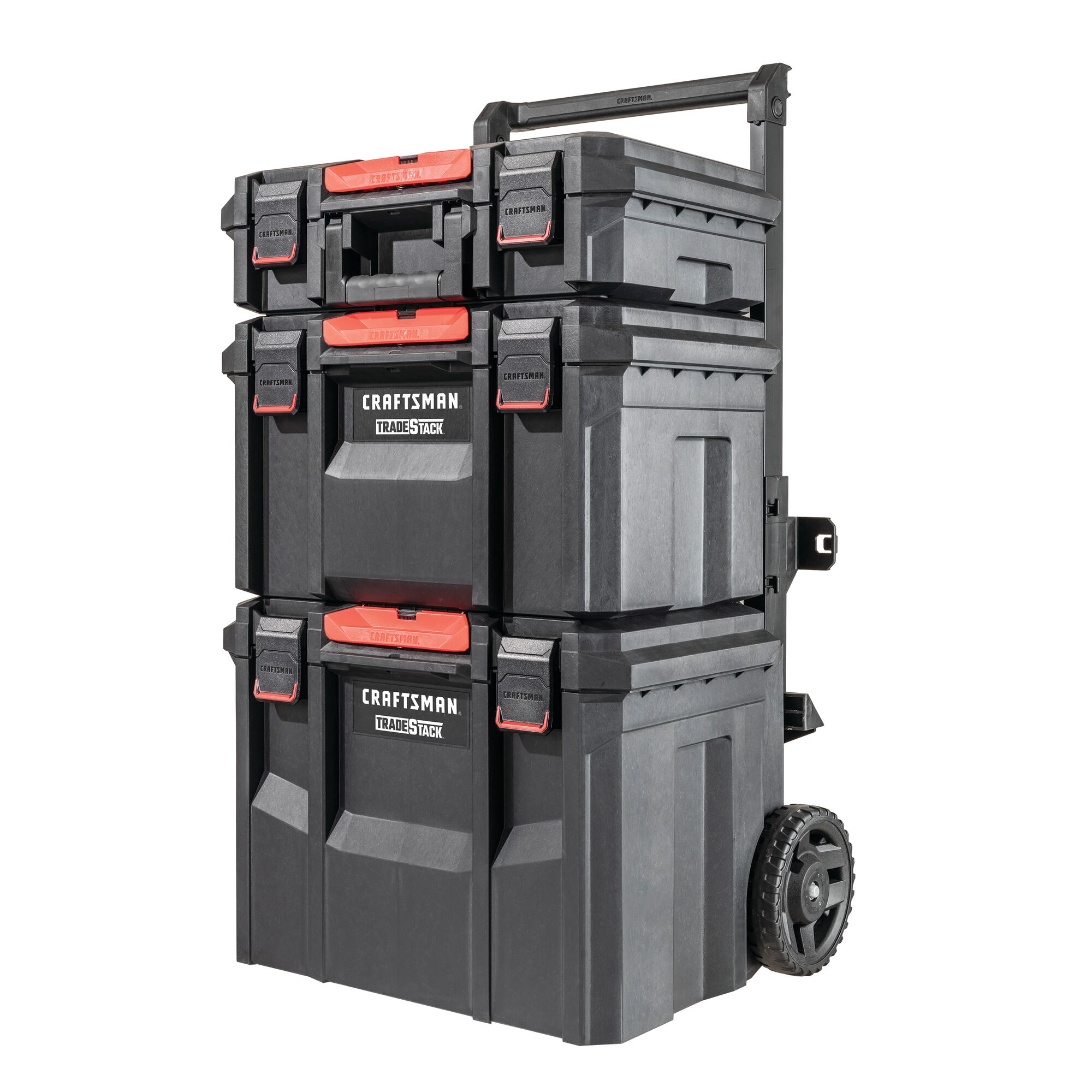 CRAFTSMAN TRADESTACK System 22-in Black Plastic Wheels Lockable Tool Box