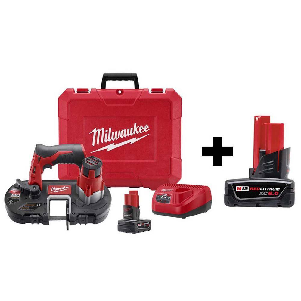 Milwaukee 2429-21XC-48-11-2460 M12 12V Lithium-Ion Cordless Sub-Compact Band Saw XC Kit W/ 6.0Ah Battery