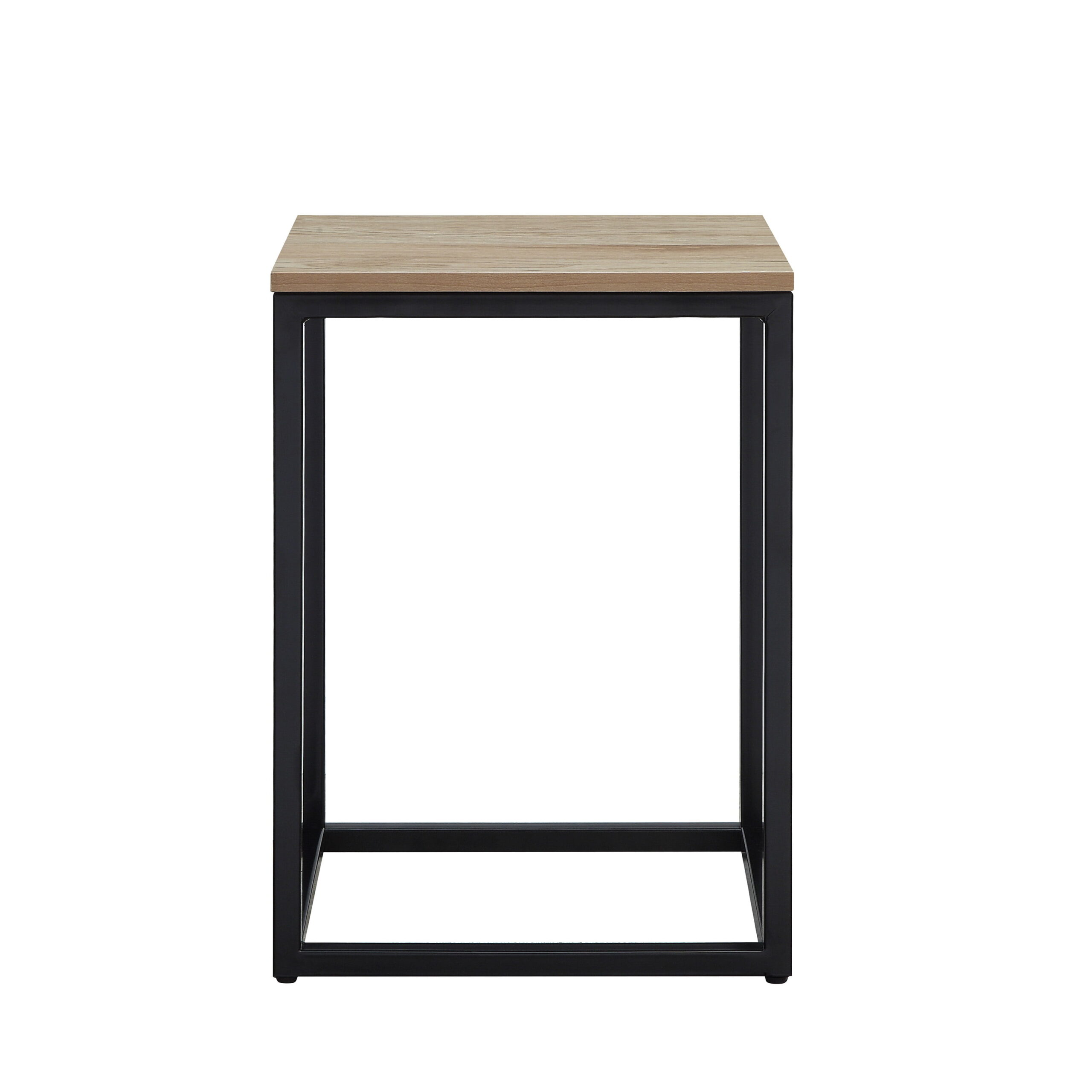 Mainstays Rectangle End Table. Natural Finish Top with Black Frame