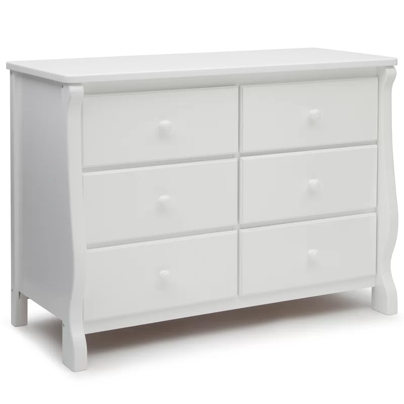 Delta Children ‎70816-100 Universal 6 Drawer Dresser. Greenguard Gold Certified. White