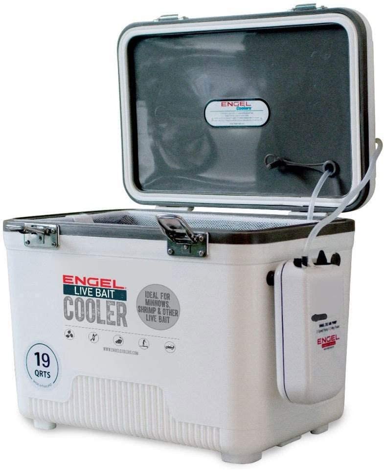 Engel 19 Qt Live Bait Cooler. White